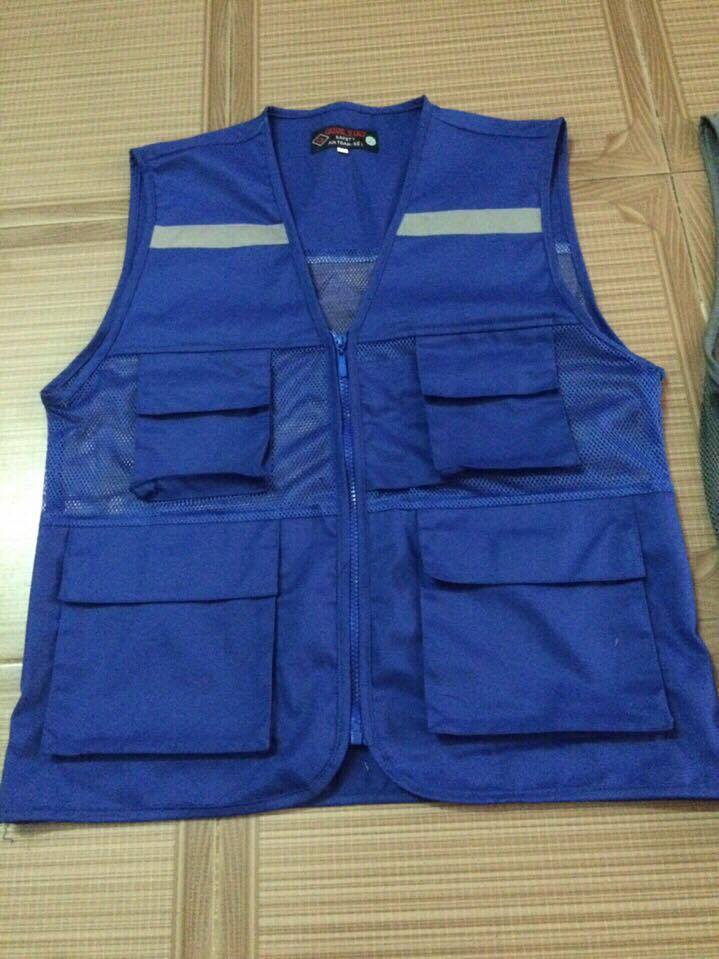 Áo ghile kỹ sư xây dựng công trình màu xanh