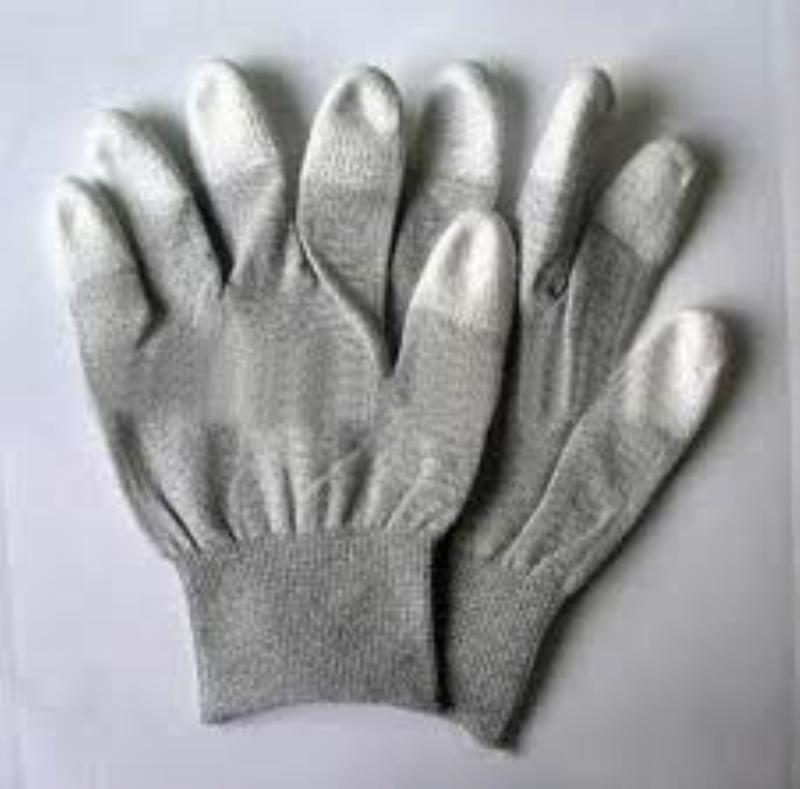 Găng tay chống tĩnh điện màu xám phủ PU ngón tay