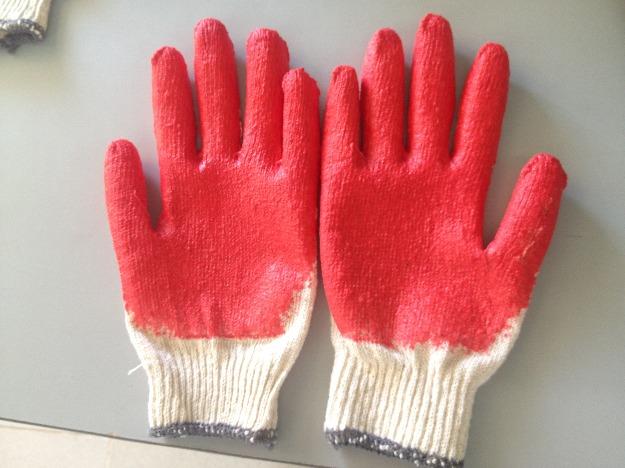 Găng tay len sợi nhúng nhựa 1 mặt