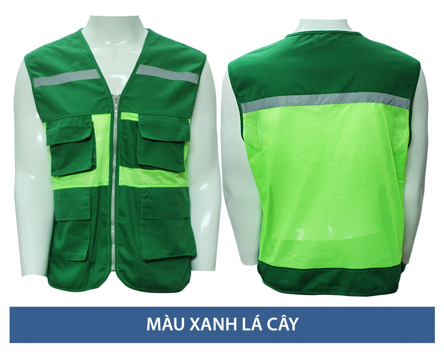 Áo ghile kỹ sư xây dựng màu xanh lá cây